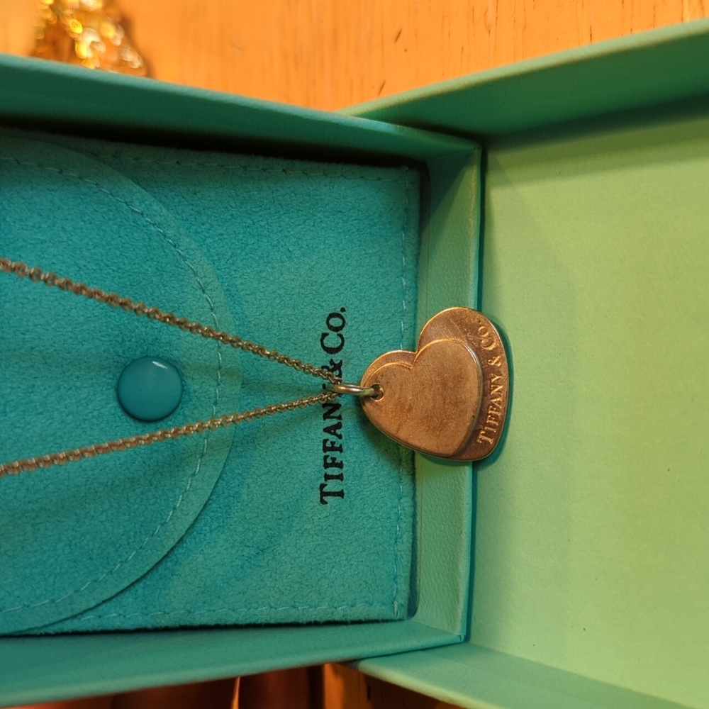 Tiffany & co silver heart necklace